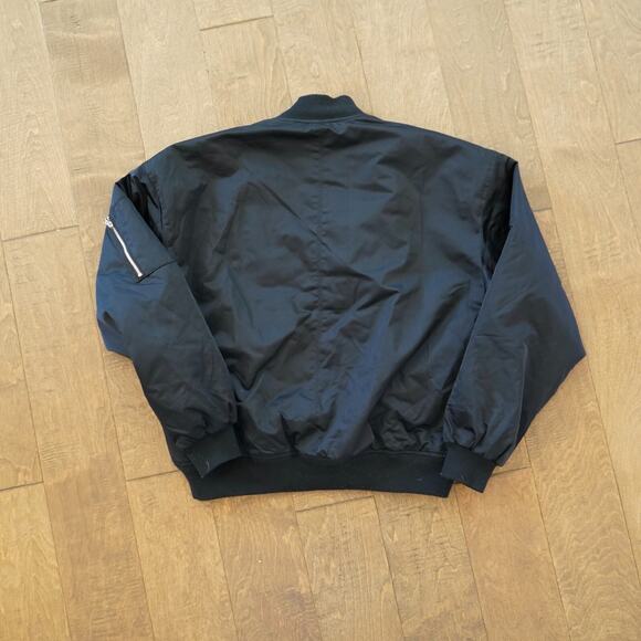 Abercrombie & Fitch Bomber Jacket Mens XS Black Nylon Ribbed Hem & Cuff Full Zip - Picture 4 of 9